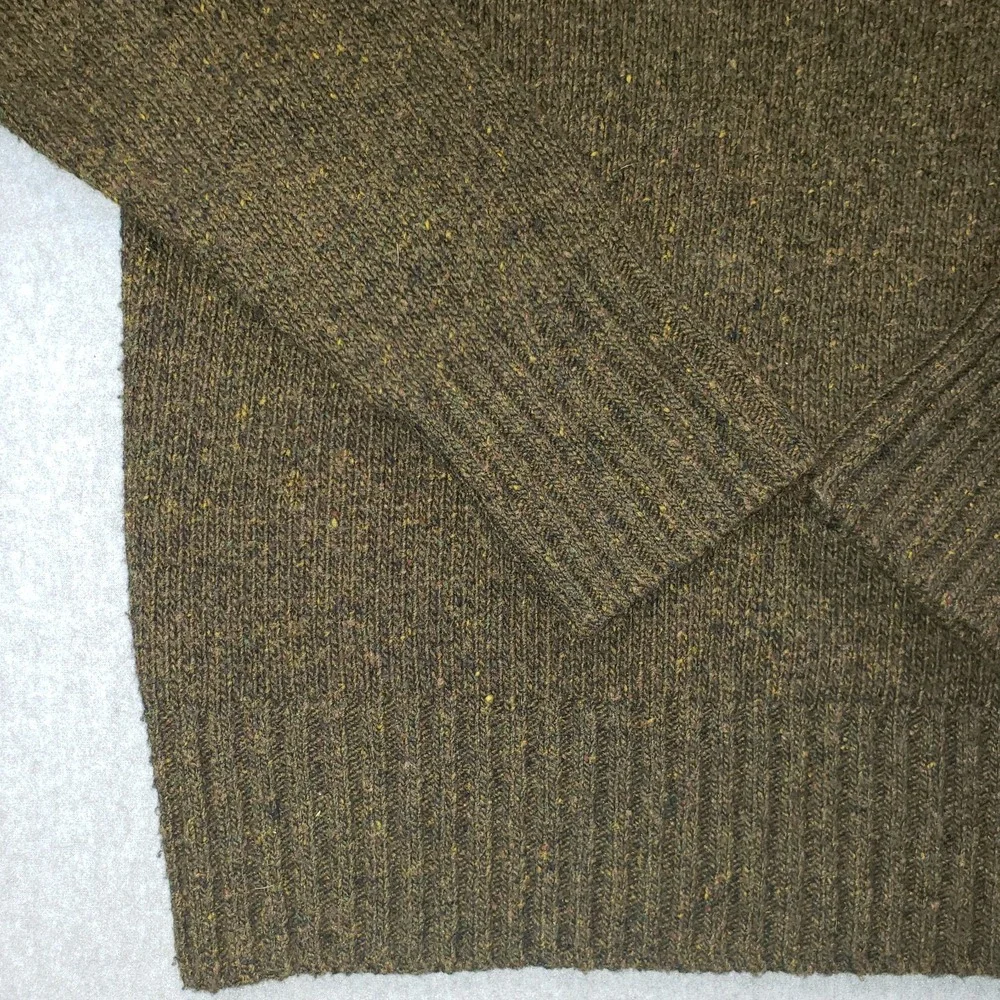 Banana Republic Shawl Collar Sweater Mens Green Sz L Lambswool Blend‎ Fisherman